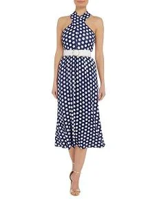 michael-kors-navy-polka-dot-spot-halter-dress-royal-wedding